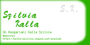 szilvia kalla business card